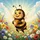 Cheerful Cartoon Bee Honey Pot Wildflower Meadow - Home Decor Gift for Bee Lover Spare Tire Cover - 6