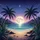 Full Moon Ocean Waves Tropical Palm Trees Beach Stars - Coastal Lifestyle Gift Spare Tire Cover - 6