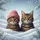 Tabby Cats Beanie Glasses Winter Snow Scene - Outdoor Decor Gift for Cat Lover Spare Tire Cover - 6