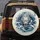 White Chinese Imperial Dragon Head Dark Blue Body Swirling Water Waves - Asian Culture Gift Spare Tire Cover - 5