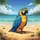 Majestic Blue Yellow Macaw Parrot Sandy Beach Ocean - Wildlife Lover Gift Spare Tire Cover - 6