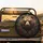 Grizzly Bear Golden Filigree Red Roses Teal Foliage - Wildlife Lover Gift Spare Tire Cover - 2