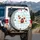 Ladybugs White Daisies Green Leaves Gingham Check - Everyday Nature Lover Gift Spare Tire Cover - 3
