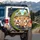 Shiba Inu Dogs With Smiles Car Ride Suburban Scene - Dog Lover Travel Gift Spare Tire Cover - 3