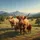 Highland Cow Family Rolling Hills - Farmhouse Decor Cow Lover Gift Spare Tire Cover - 6