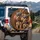 Yorkshire Terriers Newsboy Caps Upholstered Seating Wood Grain - Dog Lover Gift Spare Tire Cover - 3