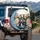 Four Realistic Miniature Schnauzers Driving Open Road - Adventure Enthusiast Gift for Dog Lovers Spare Tire Cover - 3