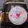 Colorful Suspended Hearts with Dots Love Symbols Lavender Background - Home Decor Gift Spare Tire Cover - 5