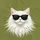 Fluffy White Cat Sunglasses Cool - Everyday Animal Lover Accessory Spare Tire Cover - 6