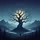 Moonlit Gnarled Tree Lone Figure Mountain River Scene - Nature Lover Gift Spare Tire Cover - 6