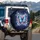 Iridescent Blue Butterfly Pink Daisy Flowers - Wildlife Lover Home Decor Gift Spare Tire Cover - 3