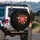 Pink Golden Expressive Doodle Hearts Swirling Lines Deep Background - Love Gift for Heart Lover Spare Tire Cover - 3