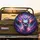 Pearlescent White Dragon Head Golden Horns Blue Eyes Glowing Spiral - Fantasy Car Decor Spare Tire Cover - 2