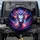 Pearlescent White Dragon Head Golden Horns Blue Eyes Glowing Spiral - Fantasy Car Decor Spare Tire Cover - 1