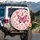 Magenta Rose Pink Butterflies Botanical Flourish - Nature Lover Gift Spare Tire Cover - 3