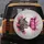 Tabby Cat Hot Pink Butterfly - Nature Lover Gift for Cat Lovers Spare Tire Cover - 5