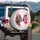 Tabby Cat Hot Pink Butterfly - Nature Lover Gift for Cat Lovers Spare Tire Cover - 3