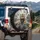 Roaring Bengal Tiger Bared Fangs Golden Eyes Shattered Stone Structure - Wildlife Lover Gift Spare Tire Cover - 3