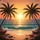 Setting Sun Palm Trees Ocean Beach - Tropical Travel Essentials for Beach Lovers Spare Tire Cover - 6