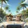 Happy Tabby Cats Classic Convertible Drive - Tropical Summer Road Trip Gift Spare Tire Cover - 6