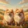 Fluffy Pomeranian Dogs Expressive Eyes Wildflower Hills Sky - Outdoor Adventure Gift Spare Tire Cover - 6