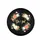 Graceful Gold Script Rose Floral Garland Black Background Golden Sparkles - Home Decor Gift Spare Tire Cover - 4