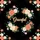 Graceful Gold Script Rose Floral Garland Black Background Golden Sparkles - Home Decor Gift Spare Tire Cover - 6