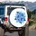 Lush Blue Hibiscus Flowers Botanical Leaves Tropical Foliage - Home Decor Gift Spare Tire Cover - 3