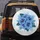 Lush Blue Hibiscus Flowers Botanical Leaves Tropical Foliage - Home Decor Gift Spare Tire Cover - 5