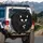 Mischievous Black Cat Face Whiskers White Paw Prints - Cat Lover Gift Spare Tire Cover - 3