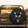 Mischievous Black Cat Face Whiskers White Paw Prints - Cat Lover Gift Spare Tire Cover - 2