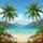 Tropical Beach Palm Trees Orange Orchids Sandy Shore Turquoise Ocean - Travel Essentials for Beach Lover Spare Tire Cover - 6