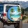 Tropical Beach Palm Trees Orange Orchids Sandy Shore Turquoise Ocean - Travel Essentials for Beach Lover Spare Tire Cover - 3