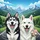 Blue Eyed Happy Husky Dogs Mountain Highway Wildflowers - Dog Lover Travel Essentials Gift Spare Tire Cover - 6