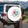 Ethereal Rose Sky Blue Floral Blossoms Greenery - Nature Lover Home Decor Gift Spare Tire Cover - 3