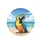 Blue Yellow Macaw Parrot Sunny Beach Ocean Waves Clear Sky - Wildlife Lover Gift Spare Tire Cover - 4