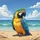 Blue Yellow Macaw Parrot Sunny Beach Ocean Waves Clear Sky - Wildlife Lover Gift Spare Tire Cover - 6