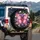 Pink Butterfly Lush Wildflower Garden Daisy Floral - Nature Lover Gift for Her Spare Tire Cover - 3