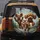 Smiling Grinning Brown Poodle Dogs Open Road Adventure - Adventure Lover Gift Spare Tire Cover - 5
