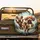 Smiling Grinning Brown Poodle Dogs Open Road Adventure - Adventure Lover Gift Spare Tire Cover - 2