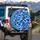 Blue Camouflage Interlocking Shapes - Off-Road Vehicle Decor Adventure Accessory Spare Tire Cover - 3