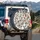 Cartoon White Geese Flock Bright Orange Beaks - Humorous Wildlife Enthusiast Travel Gift Spare Tire Cover - 3