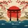 Japanese Torii Gate Red Sun Cherry Blossom Clouds Water - Travel Essentials Gift Spare Tire Cover - 6