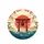 Japanese Torii Gate Red Sun Cherry Blossom Clouds Water - Travel Essentials Gift Spare Tire Cover - 4