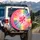 Fuchsia Pink Red Scattered Heart Starburst Rays Sparkles - Everyday Vehicle Accessory Spare Tire Cover - 3
