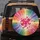 Fuchsia Pink Red Scattered Heart Starburst Rays Sparkles - Everyday Vehicle Accessory Spare Tire Cover - 5