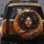 African American Woman Curly Hair Gold Hoops - Personal Expression Gift Spare Tire Cover - 5