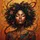 African American Woman Curly Hair Gold Hoops - Personal Expression Gift Spare Tire Cover - 6