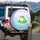 Bright Green Frog Lily Pad Glowing Specks Pond Water Ripples Twinkling Sky - Wildlife Lover Gift Spare Tire Cover - 3