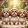 Three Shih Tzu Dogs Floral Bokeh Shimmer Headband Sunlit Foliage - Dog Lover Gift Spare Tire Cover - 6